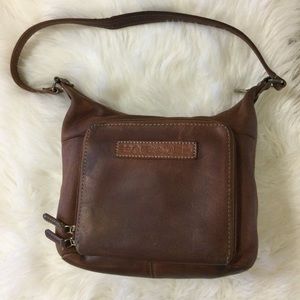 Fossil Vintage Distressed Brown Leather Bag #75082